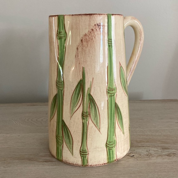 Other - Ceramic Bamboo Hand Painted Pitcher